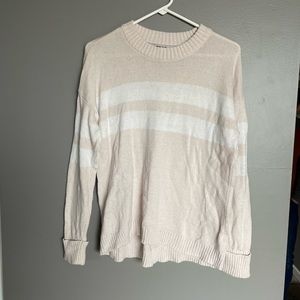 American eagle cream striped sweater